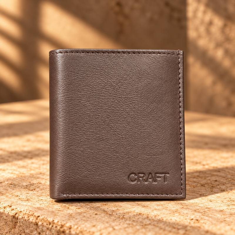 CRAFT CC38 brown leather wallet — closed exterior