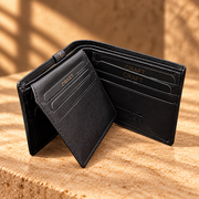 CRAFT 4104 black leather wallet — folding card panel