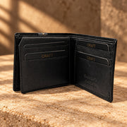 CRAFT 4104 black leather wallet open card panel