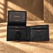CRAFT 4104 black leather wallet flip-up ID window