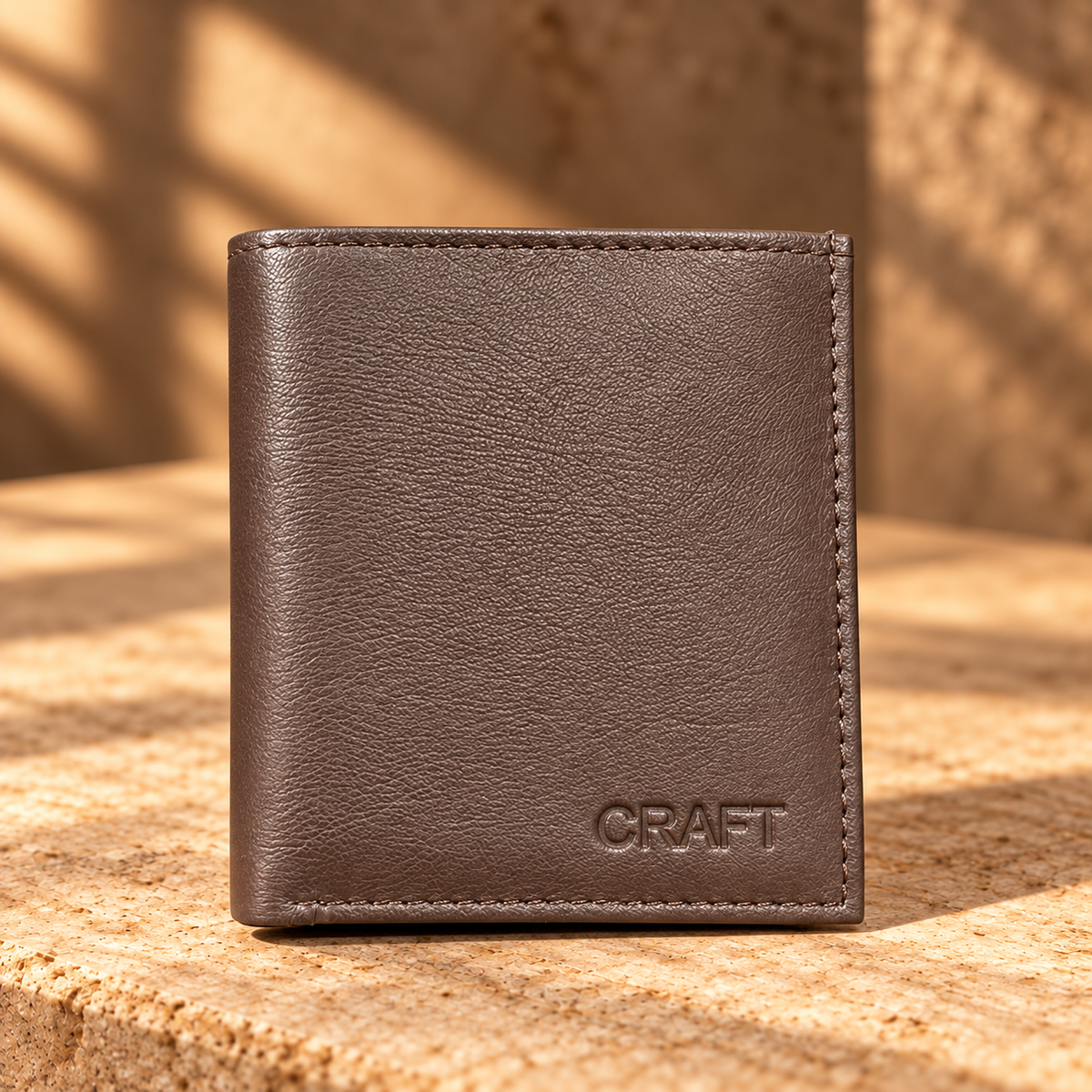 CRAFT CC38 brown leather wallet — closed exterior
