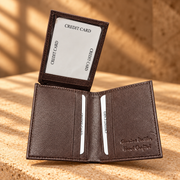 CRAFT CC38 brown leather wallet — raised ID window