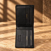 CRAFT black classic flip-id bifold wallet, interior card detail