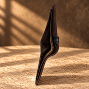 CRAFT dark brown classic flip-id bifold wallet, side profile