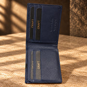 CRAFT navy classic flip-id bifold wallet, interior detail