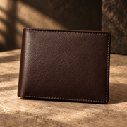 CRAFT Men’s Leather Bifold Wallet – Dark Brown
