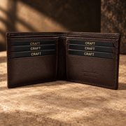 CRAFT Men’s Leather Bifold Wallet – Dark Brown